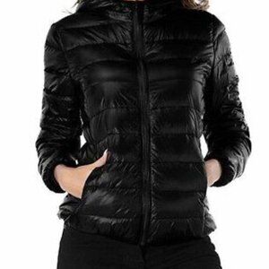 Kenneth Cole Reaction Women's Black Packable Down Puffer Coat Jacket Size M